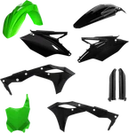 Acerbis Green/black Full Plastics Kit Fenders # Plate Covers 2861931089. Fixed Price $133.95.