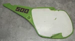 1985 Kawasaki Left Side Cover Number Plate 36001-1279. Fixed Price $65.00.