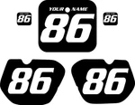 1985-1986 Honda Cr 125 Custom Pre Printed Black Backgrounds White Numbers. Fixed Price $38.99.