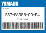 Yamaha Genuine Cover, Under BS7-F8385-00-P4. Fixed Price $58.67.