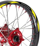 For Kawasaki KX250 89-07, 21-23 Wheel Stickers Rim 21" 19" Dirt Bike R01B Yellow. Fixed Price $28.75.