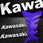 Pro Perforate Blue Tank PAD+6"CHROME 3D Kawasaki Logo&letter Emblem Grip Sticker. Fixed Price $24.77.