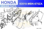 Honda XR650R 2000-2007 Genuine Side Cover Rh *NH196* 83510-MBN-670ZA. Fixed Price $254.85.