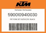 Ktm Genuine Frt Fork Set Sx/exc/xc Black - 5900109410030. Fixed Price $41.61.