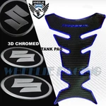 Chromed Blue Pro Grip Fuel Tank PAD+2 X Brushed Metal Suzuki Logo Emblem Sticker. Fixed Price $29.78.