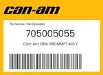 Can-am Genuine Grommet Ass Y 705005055. Fixed Price $13.96.