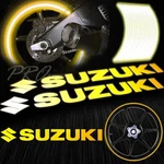 Reflective Logo DECAL+16" 17" 18" Rim Tape/wheel Stripe Sticker Suzuki Yellow. Fixed Price $18.98.