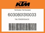 Ktm Genuine Tail Fender Black - 6030801310033. Fixed Price $11.22.