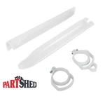 Kawasaki KX125 KX250 KX500 1996-2003 Ufo Front Fork Guards White Lower Protector. Fixed Price $26.95.