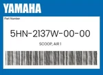 Yamaha Genuine Scoop, Air 5HN-2137W-00-00. Fixed Price $42.75.