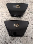 Yamaha SR500 Side Covers Black. Fixed Price $135.00.