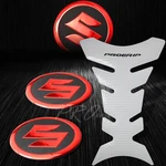 Pro Perforated White Fuel Grip Tank PAD+2" 3D Suzuki Logo Fairing Emblem Sticker. Fixed Price $26.88.