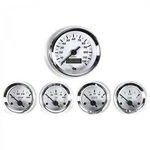 5 Gauge Set Sae American Classic White, Black Vintage Needles, Chrome Rings. Fixed Price $257.00.