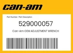 Can-am Genuine Adjustment Wrench 529000057. Fixed Price $6.08.