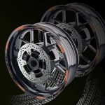 Orange 17'' Rim Wheel Sticker Decal Strip Tape L02B For Kawasaki ER6F. Fixed Price $36.50.
