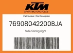 Ktm Genuine Side Fairing Right - 76908042200BJA. Fixed Price $144.83.