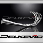 Honda CB350F 72-74 Delkevic Full Exhaust 4-1 Stainless Classic Megaphone Muffler. Fixed Price $420.99.
