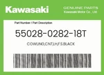 Kawasaki Genuine Cowling,cnt,lh,f.s.black 55028-0282-18T. Fixed Price $195.79.