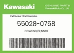 Kawasaki Genuine Cowling,fr,inner 55028-0758. Fixed Price $71.01.