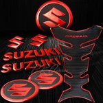 Chrome Red Pro Fuel Tank PAD+8" 3D Suzuki Logo+letter EMBLEM+2"BADGE Sticker Kit. Fixed Price $29.77.