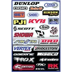 Factory Effex Sponsor Sticker Decal Sheet Alpinestar Ogio Arai Shoei Scott. Fixed Price $22.15.