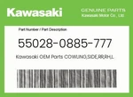 Kawasaki Genuine Cowling,side,rr,rh,l.green 55028-0885-777. Fixed Price $171.68.