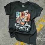 Royal Enfield Ride The Wave Womens T-shirt Charcoal RLATSRENA057. Fixed Price $24.99.