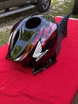 2009-2012 Honda CBR600RR Fuel Gas Tank Cover Black Red Flames 83155-MFJA-D000. Fixed Price $125.00.