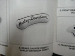 Harley Davidson H-d Script Brake Caliper Insert 00-UP 44476-99 Free Shipping. Fixed Price $43.95.