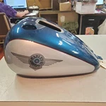 Harley 2008-2010 Heritage Softail Flstf Fatb Fxst Turquoise Silver Gas Tank. Fixed Price $374.99.