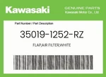 Kawasaki Genuine Flap,air Filter,white 35019-1252-RZ. Fixed Price $43.17.