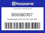 Husqvarna Genuine Throttle Body Union (te-smr 450-510) 8000B0357. Fixed Price $95.92.