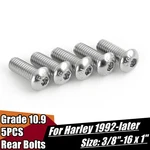 Grade 10.9 Button Head Plated Rear Rotor Bolts 3/8"-16 X 1" For Harley 43567-92. Fixed Price $9.99.