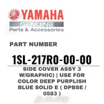Yamaha Genuine Oem Parts Side Cover Assy 3 W/graphic 1SL-217R0-00-00 For YZ450F. Fixed Price $202.27.