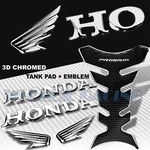 Chrome Silver+black Pro Grip Tank PAD+7"HONDA Wing+letter 3D Logo Emblem Sticker. Fixed Price $27.88.