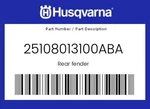 Husqvarna Genuine Rear Fender - 25108013100ABA. Fixed Price $63.28.
