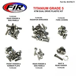 Titanium Plastic Bolt Kit Ktm, Hardware Fitment Ref: KTM-PFK1, KTM-0306SX0507XC. Fixed Price $273.81.