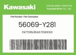 Kawasaki Genuine Pattern,rear Fender,r 56069-Y281. Fixed Price $40.67.