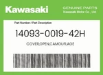 Kawasaki Genuine Cover,open,camouflage 14093-0019-42H. Fixed Price $261.97.