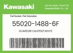Kawasaki Genuine Guard,rr Caliper,p.white 55020-1488-6F. Fixed Price $34.27.