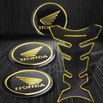Pro Black+chrome Gold Fuel Tank Grip PAD+2.125"HONDA Logo Fairing Emblem Sticker. Fixed Price $28.77.