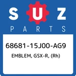 68681-15J00-AG9 Suzuki Emblem, Gsx-r, (rh) 6868115J00AG9, New Genuine Oem Part. Fixed Price $34.80.