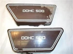 2/76 Yamaha XS500 IJ3 Side Cover Set. Fixed Price $82.00.