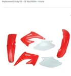 Ufo Plastic For Honda Cr 125 250 2004 2005 2006 2007 Red/white #HOKIT-103-999. Fixed Price $135.00.