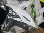 Black And White Ufo Plastics Radiator Shrouds - 2011 Yzf 250 YA04811046. Fixed Price $40.00.
