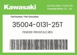 Kawasaki Genuine Fender-front,n.c.red 35004-0131-25T. Fixed Price $221.49.