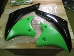 Ufo Rad Cover Set Kawasaki KXF250 KX250F 2006-2008 / Black + Green Restyle. Fixed Price $33.95.