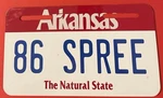 Spree Novelty Booster Motorcycle License Plate 1986 Honda Scooter Ar. Fixed Price $49.99.