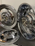 Harley Chrome Slotted Wheel 2007-17 Night Special Vrod Vrscdx Rims Outright. Fixed Price $3999.00.