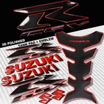 2-TONE Chromed Red Pro Grip Fuel Tank PAD+8" 3D Suzuki Logo+gsxr Emblem Sticker. Fixed Price $43.98.